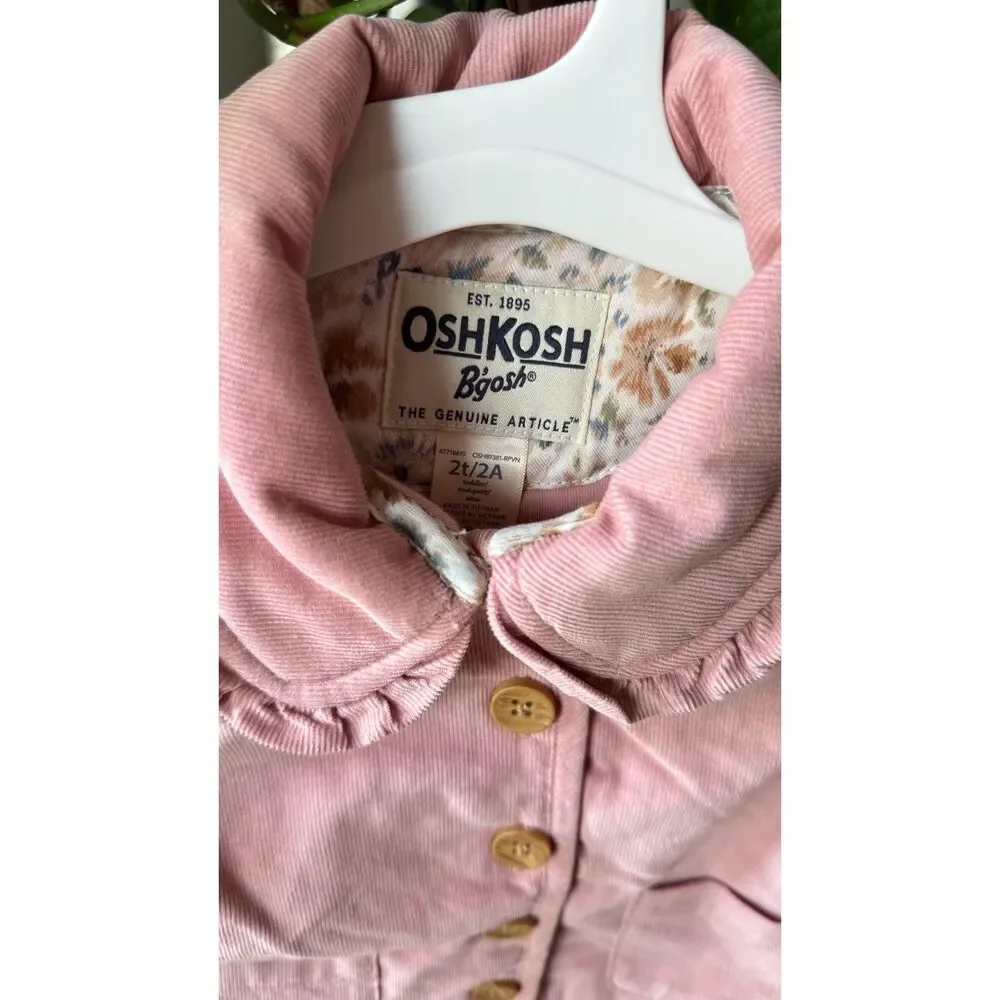 NWT OshKosh B'gosh toddler Girls Pink Corduroy Jacket Size 2T